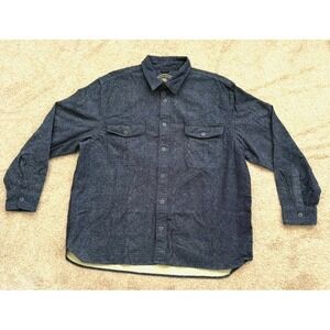 Freedom Foundry Dry Goods Mens Speckled Denim Shirt XXL Blue Heavyweight